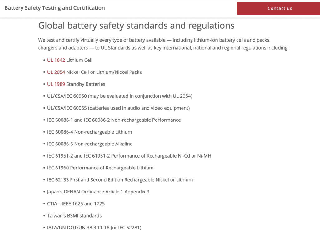 UI Battery Safety Testing and Certification UI Battery Safety Testing and Certification