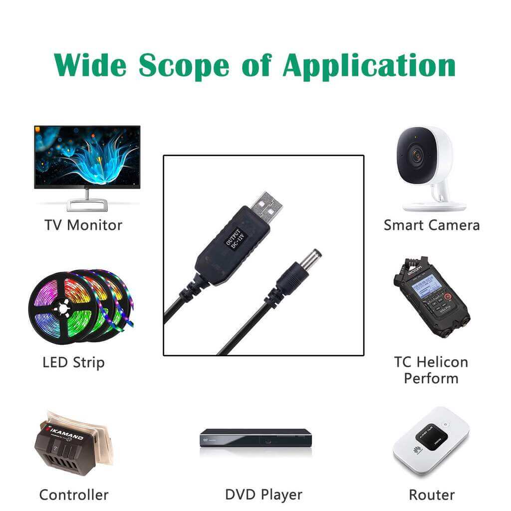 DC 5V to DC 12V USB Voltage Step Up Converter Cable DC 5V to DC 12V USB Voltage Step Up Converter Cable