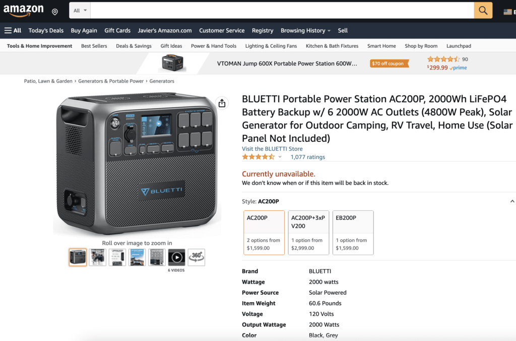 Amazon Listing BLUETTI Portable Power Station Amazon Listing BLUETTI Portable Power Station