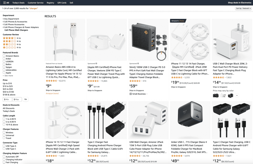 Amazon listing USB C Charger Amazon listing USB C Charger