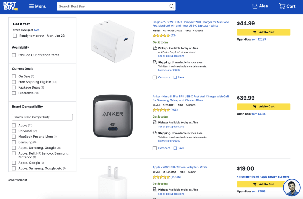 Bestbuy listing USB C Charger Bestbuy listing USB C Charger